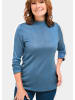 GOLDNER Strickpullover mit Stehbundkragen in rauchblau