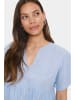SAINT TROPEZ Kurzarm-Bluse SigridSZ Lockere Passform in Soft Chambray Shimmer Stripe
