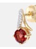 Diamant L'éternel Ohrringe aus 375 Gelbgold mit 0.7 Karat Diamant mit Granat
