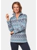 GOLDNER Kurzgröße:  Fleece-Troyer Kuschelig warmer Fleece-Troyer in blau / gemustert