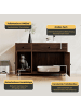 ABRIHOME Katzenkloschrank mit abnehmbare Sandablassplatte in Nussbaumfarbe - 100×45×66cm