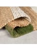 KADIMA DESIGN Teppich Hoch-Tief Struktur Gestreift, Patchwork-Optik, Fransen in Natur-Grün