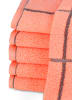 Ross 6 X Gästetuch im Set Sensual Skin Karo in Peach Pink