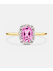 Diamant L'éternel Ring, mit synth. Saphir, 375 Gelbgold