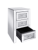 Beliani Nachttisch LORAY in Silber - (W) 30 x (H) 60 x (L) 30 cm