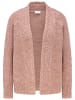 GOLDNER Kurzgröße:  Zeitlose Strickjacke in Grobstrick in rosé / melange