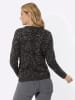 Sieh an! Rundhals-Pullover in schwarz-fuchsia-gemustert