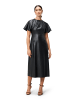 Zero  Midikleid in Lederoptik in Black Beauty