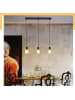 ZMH Pendelleuchte 3-flammige E27 in Bernstein rechteckig mit Glas B 65cm