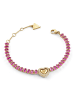 Guess Damen-Tennisarmband Herz Pink/Goldfarben