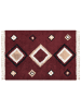 Beliani Kurzflor SIIRT in Rot/Beige/Schwarz - (W) 160 x (H) 1.5 x (L) 230 cm