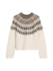 Marc O'Polo Fair Isle-Pullover regular in fair isle / white cotton