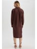 DeFacto Hemdblusenkleid SHIRT DRESS in Braun