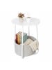 relaxdays Beistelltisch in Weiß/ Grau - (H)50 x Ø40 cm