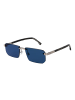 BOSS Männer Sonnenbrille Rechtwinklig Silber