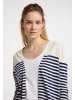 DreiMaster Maritim Cardigan in Wollweiss Marine