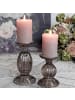 Chic Antique Kerzenhalter mit Perlkante Glas Mokka 14x10 cm