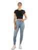 Janice 4 x Damen crop T-Shirt hochgeschlossen Nerano in Weiß/Schwarz/Burgund/Beige