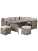 Beliani 16-tlg Gartentisch Set BARDI in /Grau/Beige