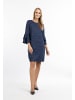 Usha Damen Langarmkleid in Navy