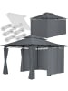 tectake Gartenpavillon Emine inklusive Spannseilen und Heringen, anthrazit