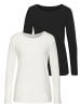 Vivance Langarmshirt in schwarz, creme