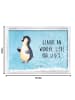 Mr. & Mrs. Panda Schüttelrahmen Pinguin Marienkäfer mit Spruch in Eisblau