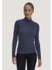 Hessnatur Hessnatur Rollkragen-Longsleeve Fitted aus Schurwolle und Seide in graphitblau