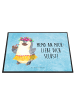 Mr. & Mrs. Panda Schreibtischunterlage Pinguin Kokosnuss mit Spruch in Eisblau