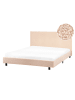 Beliani 2-tlg Doppelbett ALBI in Beige/Schwarz