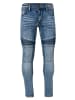 KOROSHI Biker-Skinny-Fit-Jeans in blau
