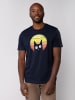 wat? Apparel T-Shirt Sunset Cat in Dunkelblau