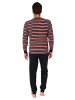 NORMANN langarm Schlafanzug Bündchen Pyjama Streifen - 83094 in marine