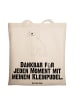 Mr. & Mrs. Panda Tote Bag Kleinpudel Moment mit Spruch in Creme