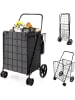 COSTWAY Einkaufstrolley Klappbar in Schwarz