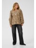 KAFFE curve Bluse langarm KCmilina Regular fit in Toasted Coconut Graphic Animal