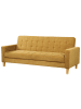 Beliani 3-Sitzer Sofa VEHKOO in Gelb/Braun - (W) 200 x (H) 86 x (L) 77 cm