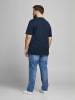 Jack & Jones JJECORP Print Kurzarm CREW NECK T-Shirt Plus +Size in Navy