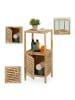 relaxdays Badezimmerregal in Natur - (B)40 x (H)86 x (T)36 cm