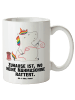 Mr. & Mrs. Panda XL Tasse Einhorn Näherin mit Spruch in Weiß