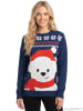 United Labels Winterpullover Eisbär Winter Strick Pullover Sweatshirt Ugly Sweater in blau