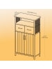 VASAGLE Sideboard Daxton in Vintagebraun-Schwarz - (B)30 x (H)108 x (T)60 cm