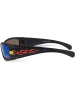 styleBREAKER Sport Sonnenbrille in Schwarz / Blau verspiegelt