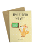 Mr. & Mrs. Panda Grußkarte Fuchs Lehrerin mit Spruch in Gelb Pastell