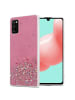 cadorabo Hülle für Samsung Galaxy A41 Glitter in Rosa mit Glitter