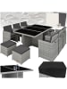 tectake Aluminium Rattan Gartenlounge für 6 bis 10 Personen, Inkl. Schutzhülle