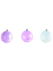 Beliani 24er-Set Weihnachtsbaumkugeln ASNEN in Violett/Silber