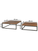 KADIMA DESIGN Couchtisch AKOLA 2-teilig Massivholz 75 x 75 x 27 cm