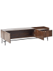 Beliani TV-Schrank LISMORE in Braun/Schwarz - (W) 180 x (H) 50 x (L) 40 cm