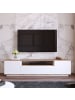 CALICOSY TV-Möbel FR7-AA in Eichenholz / Weiß - (W) 180  x (H) 44,6  x (L) 44,5  cm